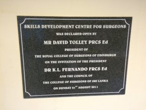 Laparoscopic teaching laboratory opened by Mr. D Tolley
